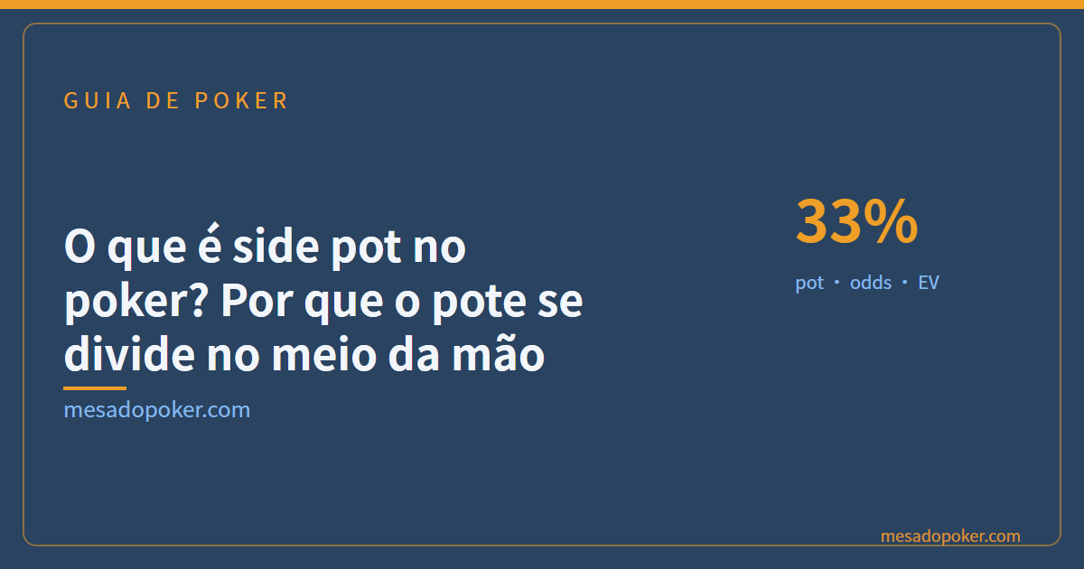 O que é side pot no poker? Por que o pote se divide no meio da mão